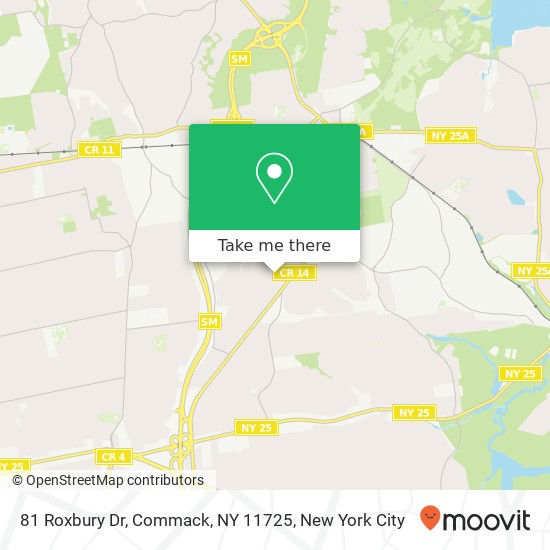 Mapa de 81 Roxbury Dr, Commack, NY 11725