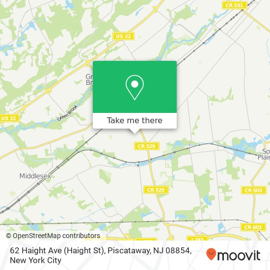 Mapa de 62 Haight Ave (Haight St), Piscataway, NJ 08854