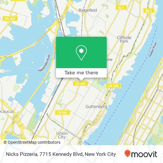 Mapa de Nicks Pizzeria, 7715 Kennedy Blvd