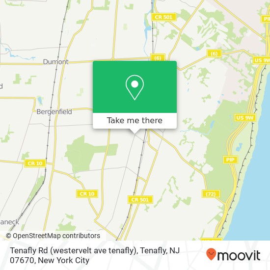 Mapa de Tenafly Rd (westervelt ave tenafly), Tenafly, NJ 07670