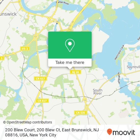 Mapa de 200 Blew Court, 200 Blew Ct, East Brunswick, NJ 08816, USA