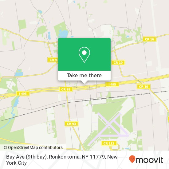 Mapa de Bay Ave (9th bay), Ronkonkoma, NY 11779