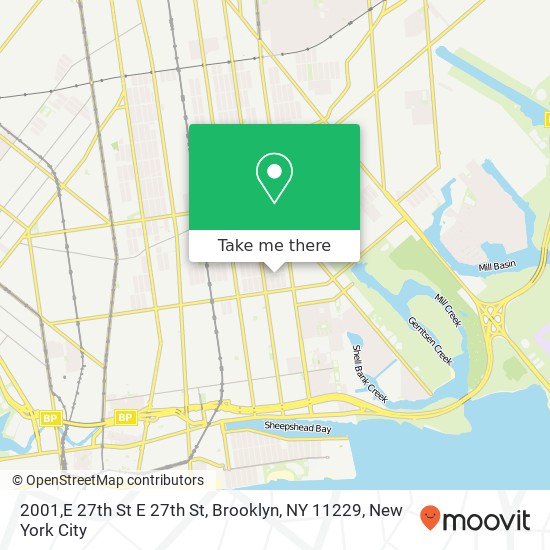 Mapa de 2001,E 27th St E 27th St, Brooklyn, NY 11229