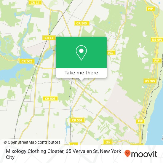 Mapa de Mixology Clothing Closter, 65 Vervalen St