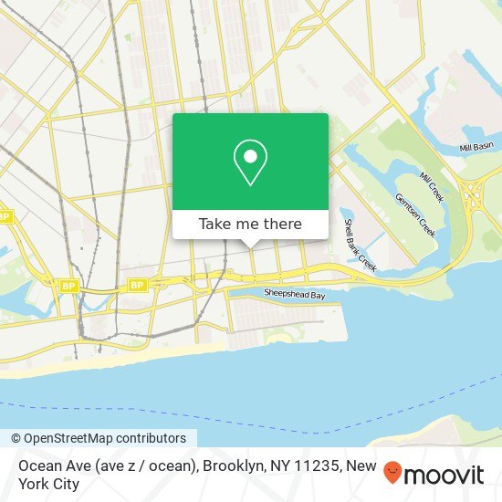 Mapa de Ocean Ave (ave z / ocean), Brooklyn, NY 11235