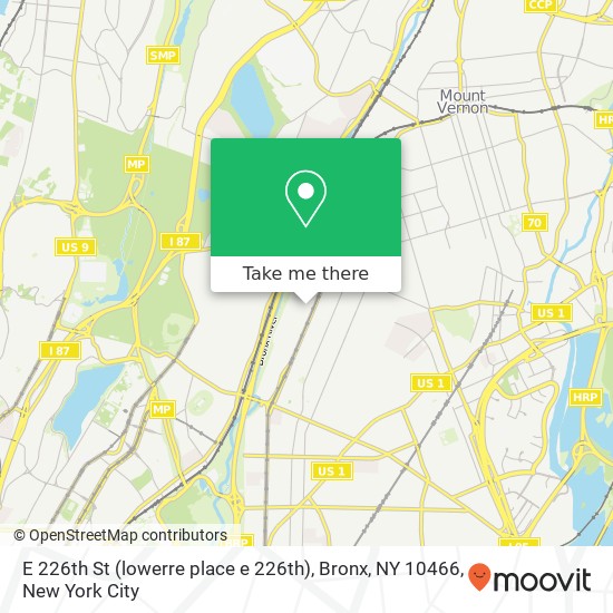Mapa de E 226th St (lowerre place e 226th), Bronx, NY 10466