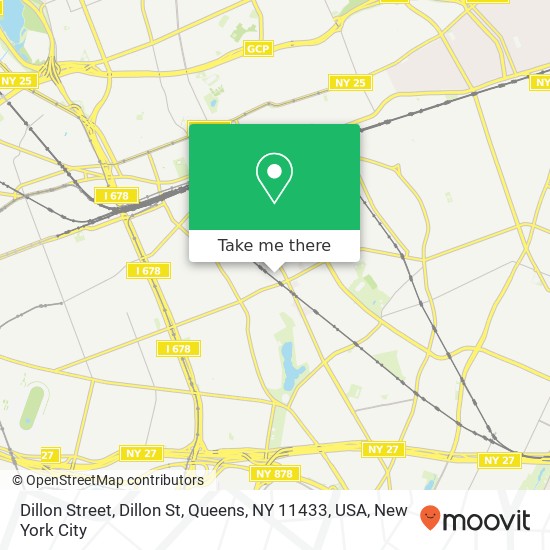 Mapa de Dillon Street, Dillon St, Queens, NY 11433, USA