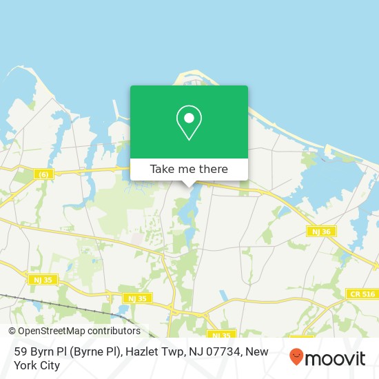 Mapa de 59 Byrn Pl (Byrne Pl), Hazlet Twp, NJ 07734
