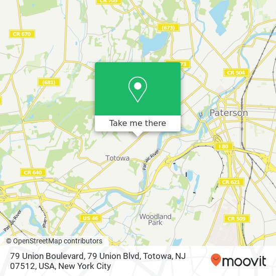 79 Union Boulevard, 79 Union Blvd, Totowa, NJ 07512, USA map