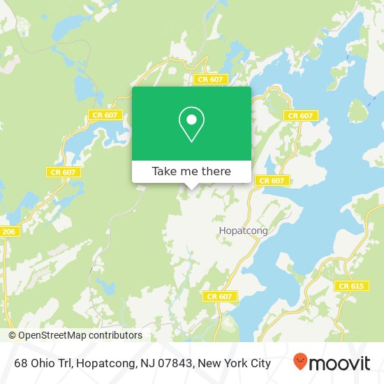 Mapa de 68 Ohio Trl, Hopatcong, NJ 07843