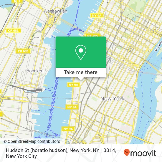 Hudson St (horatio hudson), New York, NY 10014 map