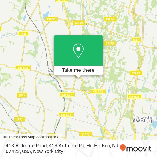 413 Ardmore Road, 413 Ardmore Rd, Ho-Ho-Kus, NJ 07423, USA map