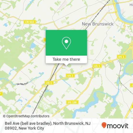 Mapa de Bell Ave (bell ave bradley), North Brunswick, NJ 08902