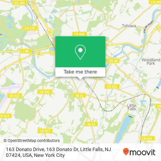 Mapa de 163 Donato Drive, 163 Donato Dr, Little Falls, NJ 07424, USA