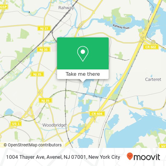 Mapa de 1004 Thayer Ave, Avenel, NJ 07001