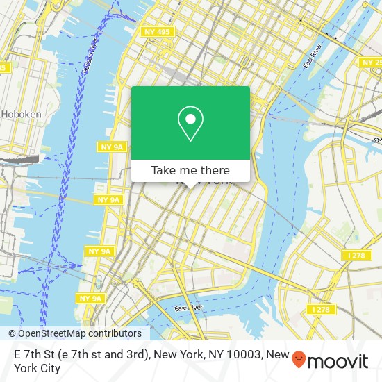 Mapa de E 7th St (e 7th st and 3rd), New York, NY 10003
