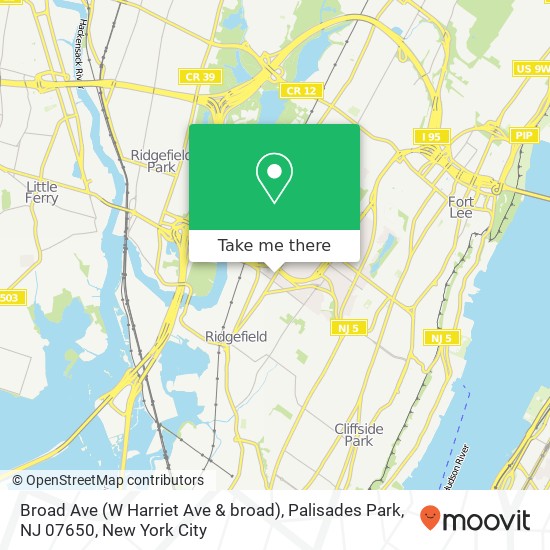 Broad Ave (W Harriet Ave & broad), Palisades Park, NJ 07650 map