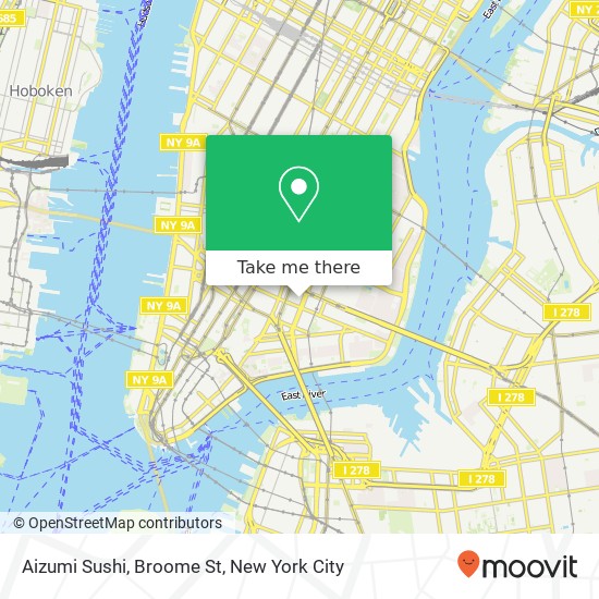 Aizumi Sushi, Broome St map