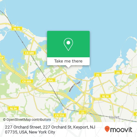 227 Orchard Street, 227 Orchard St, Keyport, NJ 07735, USA map