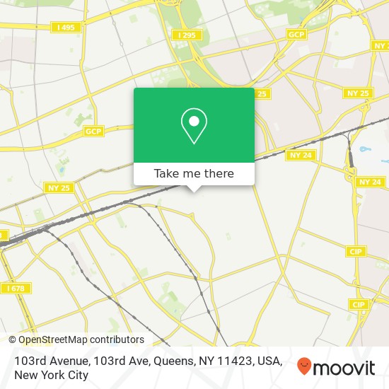 Mapa de 103rd Avenue, 103rd Ave, Queens, NY 11423, USA