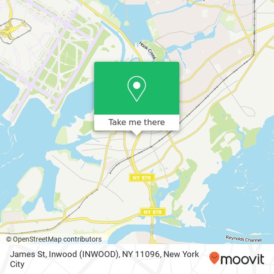 Mapa de James St, Inwood (INWOOD), NY 11096