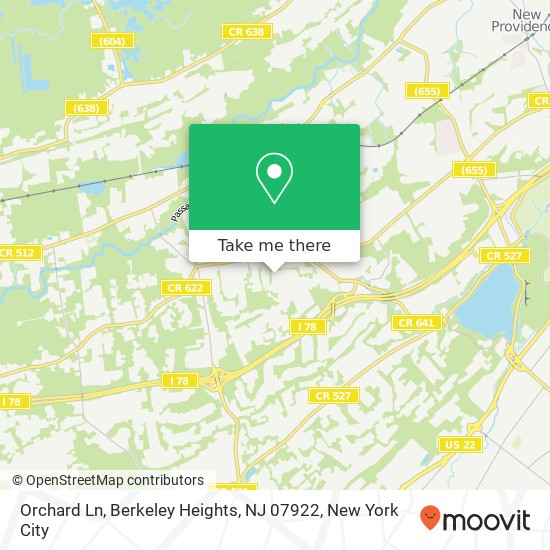 Orchard Ln, Berkeley Heights, NJ 07922 map
