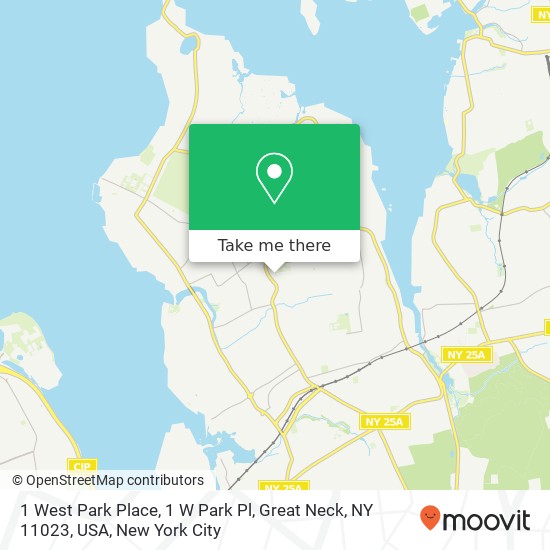 Mapa de 1 West Park Place, 1 W Park Pl, Great Neck, NY 11023, USA