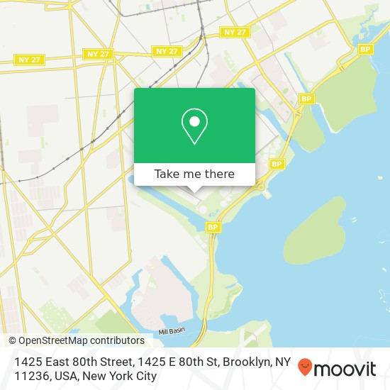 Mapa de 1425 East 80th Street, 1425 E 80th St, Brooklyn, NY 11236, USA