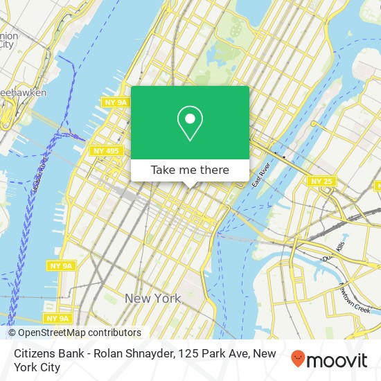 Mapa de Citizens Bank - Rolan Shnayder, 125 Park Ave