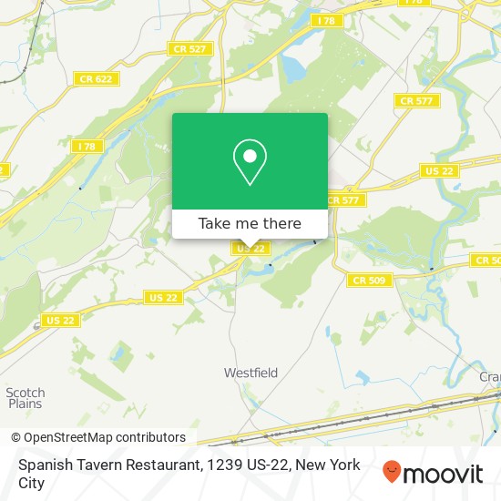 Mapa de Spanish Tavern Restaurant, 1239 US-22