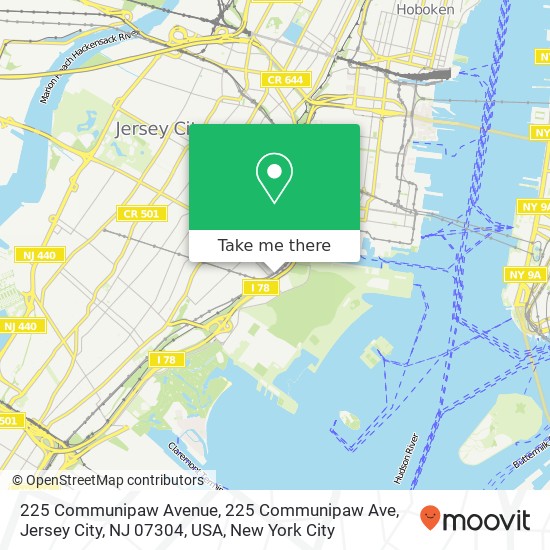 225 Communipaw Avenue, 225 Communipaw Ave, Jersey City, NJ 07304, USA map