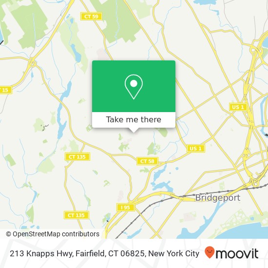 Mapa de 213 Knapps Hwy, Fairfield, CT 06825