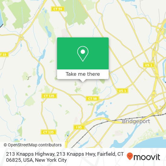 Mapa de 213 Knapps Highway, 213 Knapps Hwy, Fairfield, CT 06825, USA