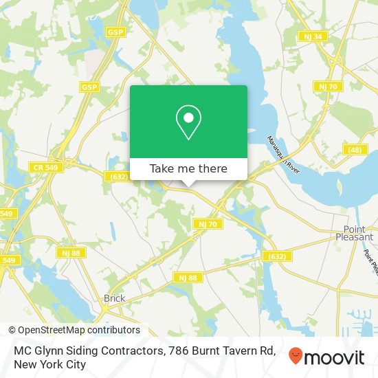 MC Glynn Siding Contractors, 786 Burnt Tavern Rd map