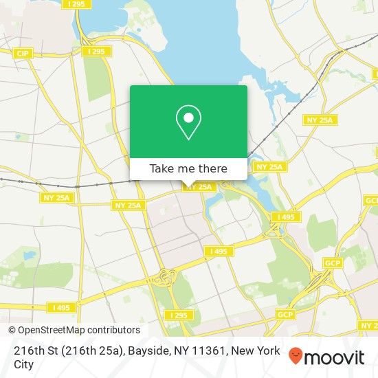 Mapa de 216th St (216th 25a), Bayside, NY 11361