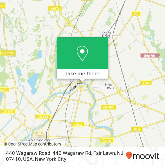 Mapa de 440 Wagaraw Road, 440 Wagaraw Rd, Fair Lawn, NJ 07410, USA