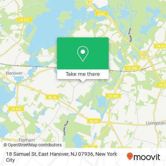 Mapa de 18 Samuel St, East Hanover, NJ 07936