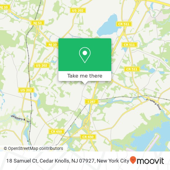 Mapa de 18 Samuel Ct, Cedar Knolls, NJ 07927