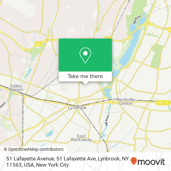 Mapa de 51 Lafayette Avenue, 51 Lafayette Ave, Lynbrook, NY 11563, USA