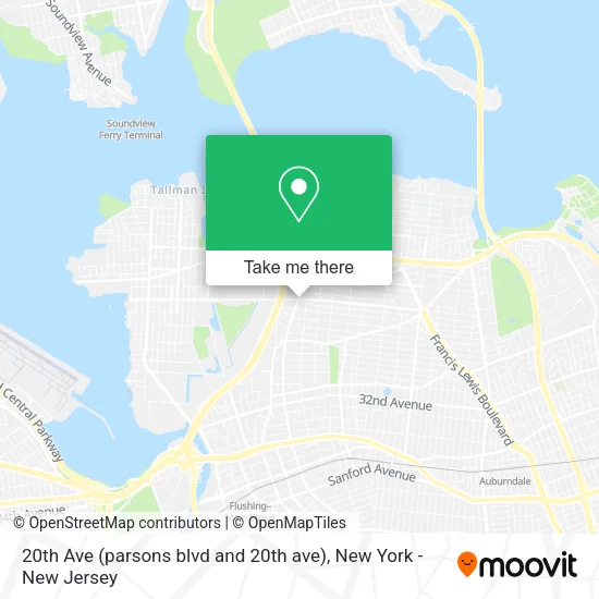20th Ave (parsons blvd and 20th ave) map