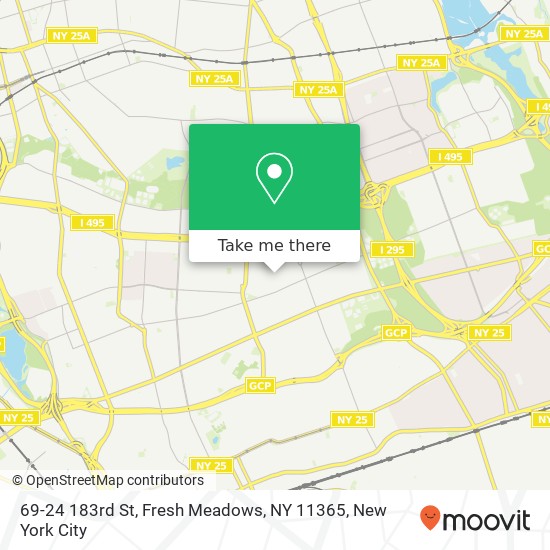 Mapa de 69-24 183rd St, Fresh Meadows, NY 11365