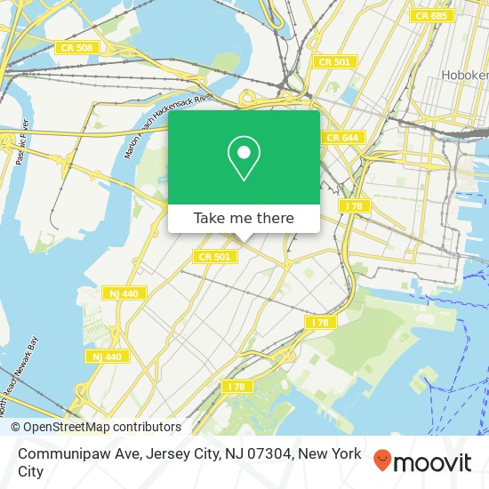 Mapa de Communipaw Ave, Jersey City, NJ 07304