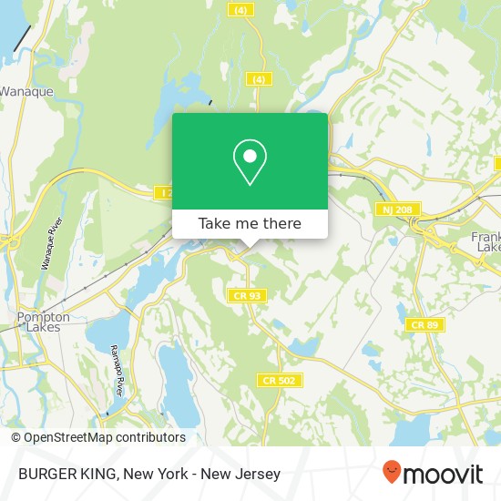 Mapa de BURGER KING, 186 Ramapo Valley Rd