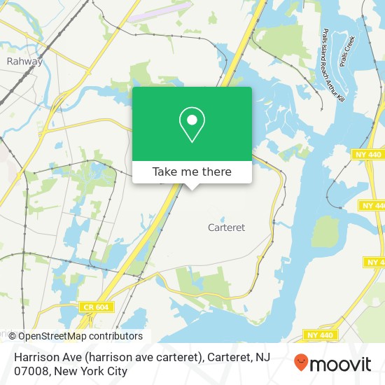 Mapa de Harrison Ave (harrison ave carteret), Carteret, NJ 07008