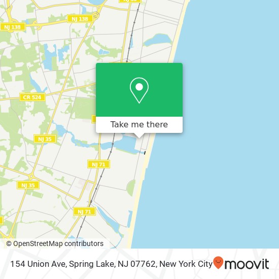 Mapa de 154 Union Ave, Spring Lake, NJ 07762