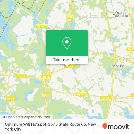 Mapa de Optimum Wifi Hotspot, 3575 State Route 66