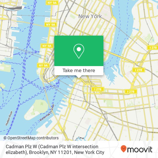 Mapa de Cadman Plz W (Cadman Plz W intersection elizabeth), Brooklyn, NY 11201