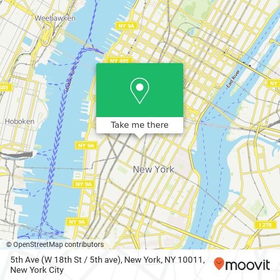 Mapa de 5th Ave (W 18th St / 5th ave), New York, NY 10011