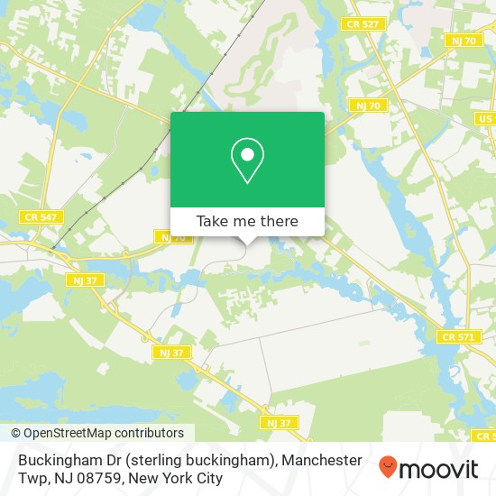 Mapa de Buckingham Dr (sterling buckingham), Manchester Twp, NJ 08759