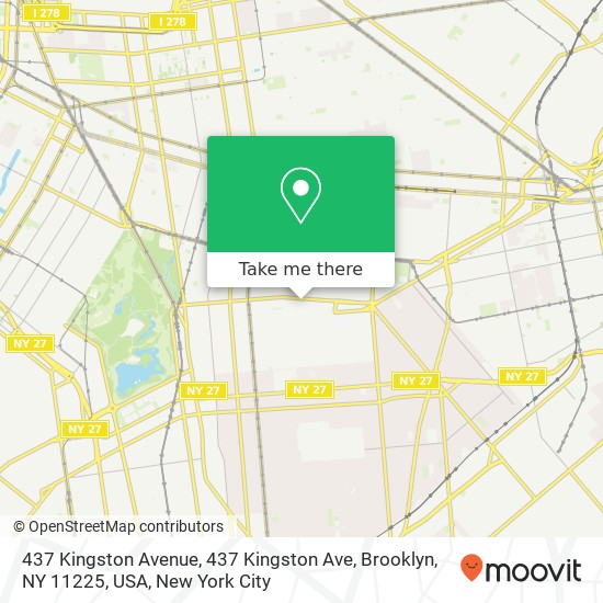 437 Kingston Avenue, 437 Kingston Ave, Brooklyn, NY 11225, USA map